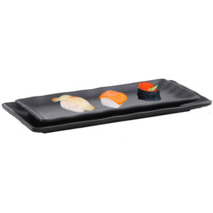 MS154-Factory wholesale balck matte hotpot and Sushi restaurant serving melamine plate