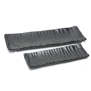 MS180-00% melamine japanese dinnerware rectangular black melamine sushi serving plate